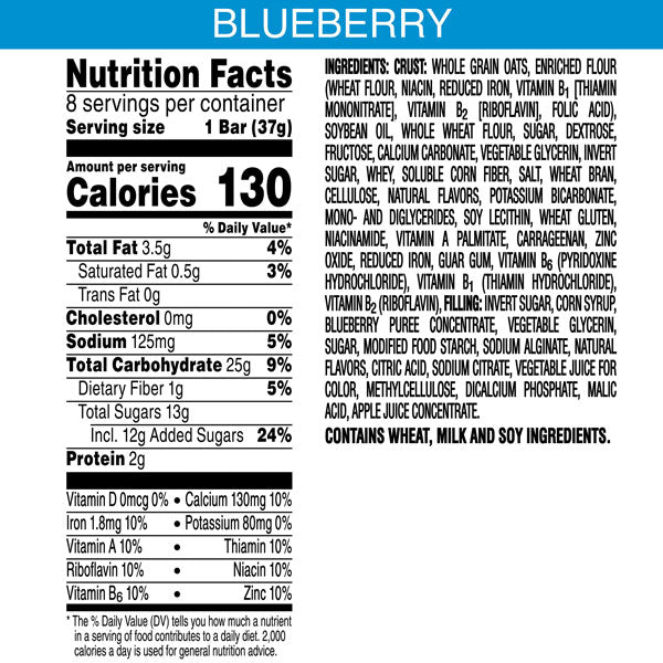 Kellogg's Nutri Grain, Soft Baked Breakfast Bar, Blueberry, 8 Ct
