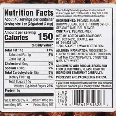 Kirkland Signature Praline Pecans, 2.5 lbs