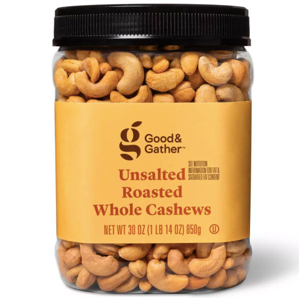 Good & Gather™ Unsalted Roasted Whole Cashews, 30oz
