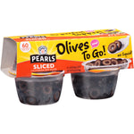 Pearls Sliced California Ripe Olives To Go, 4 Pack