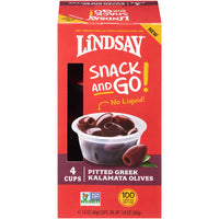 Lindsay Snack and Go! Pitted Greek Kalamata Olives, 4 Cups