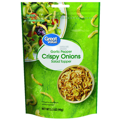 Great Value Garlic Pepper Crispy Fried Onions, 3.5 oz