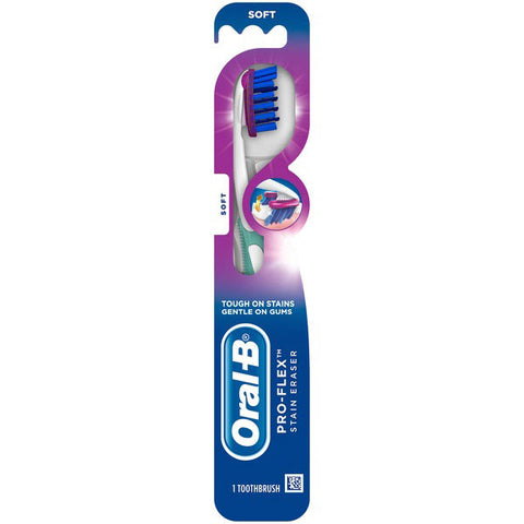 Oral-B Pro-Flex Stain Eraser Manual Toothbrush, Soft, 1 count