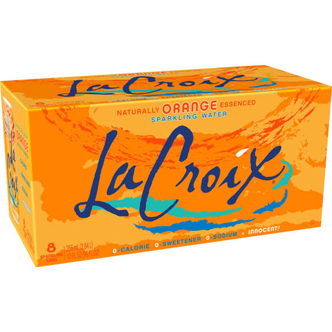 La Croix Orange Sparkling Soda Water, 8 Ct