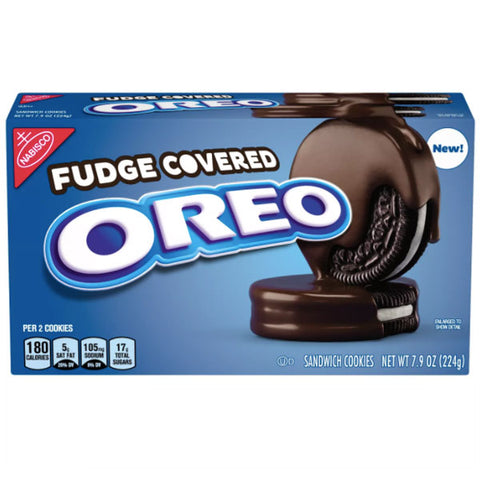 Oreo Fudge Covered Chocolate Sandwich Cookies, 7.9 oz