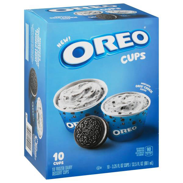 Oreo Frozen Dairy Dessert Cups Ice Cream, 10 Count