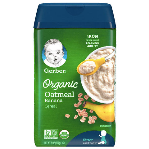 Gerber 2nd Foods Organic Oatmeal Banana Cereal, 8 oz