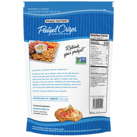 Snack Factory Pretzel Crisps, Party Size - Original, 14 oz - Water Butlers