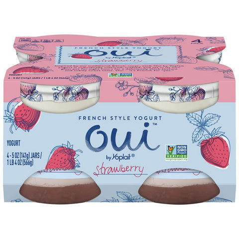 Oui by Yoplait French Style Yogurt Strawberry, 4 Count