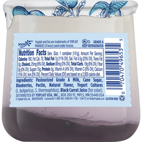 Oui by Yoplait French Style Yogurt, Blueberry, 5 oz