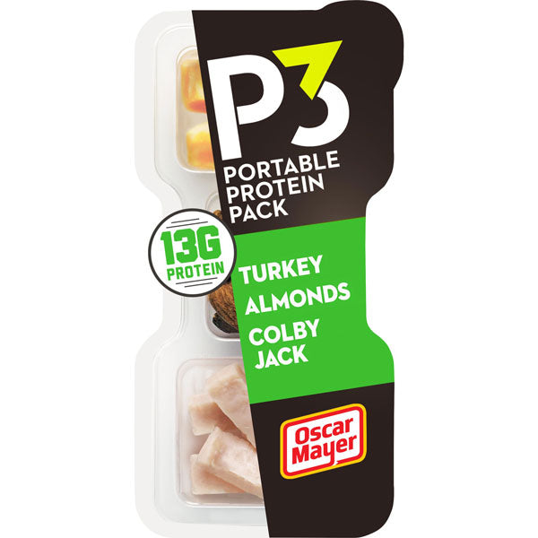 Oscar Mayer P3 Portable Protein Snack Pack with Turkey, Almonds & Colby Jack Cheese, 2oz