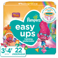 Pampers Easy Ups Girls Training Pants, Size 3T-4T, 22 Count