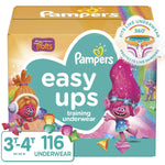 Pampers Easy Ups Girls Training Pants, Size 3T-4T, 116 Count