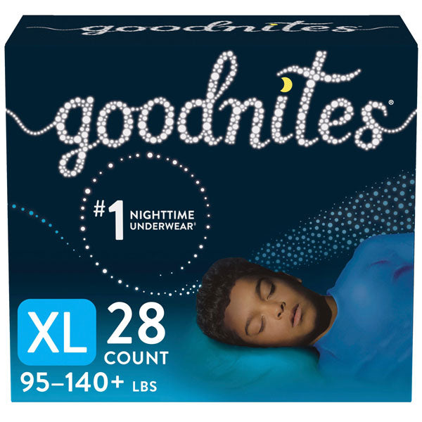 Goodnites Boys' Nighttime Bedwetting Underwear, XL (95-140 lb.), 28 Count