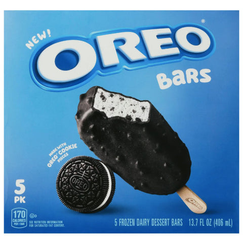 Oreo Frozen Dairy Dessert Ice Cream Bars, 5 Count