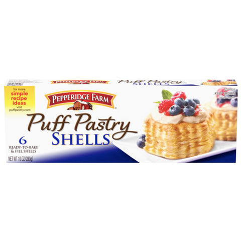 Pepperidge Farm Puff Pastry Frozen Shells Pastry Dough, 6 Count