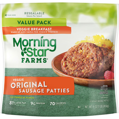 MorningStar Farms, Original Veggie Breakfast Sausage Patties, 12 Ct