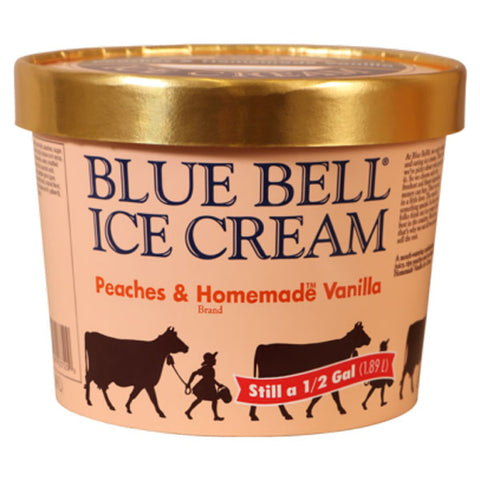 Blue Bell Peaches & Homemade™ Vanilla Ice Cream, 0.5 gal