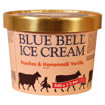 Blue Bell Peaches & Homemade™ Vanilla Ice Cream, 0.5 gal