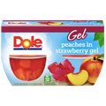 Dole Fruit Bowls, Peaches in Strawberry Gel, 4 Cups