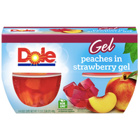 Dole Fruit Bowls, Peaches in Strawberry Gel, 4 Cups - Water Butlers