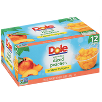 Dole Fruit Bowls, Diced Peaches, 12 Ct - Water Butlers