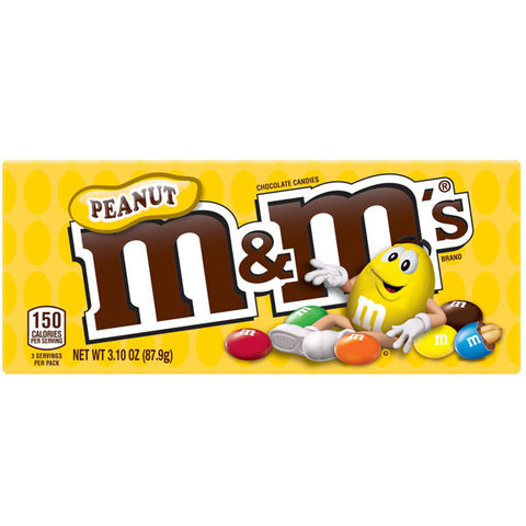 M&M's Peanut Milk Chocolate Candy Theater Box, 3.1 oz