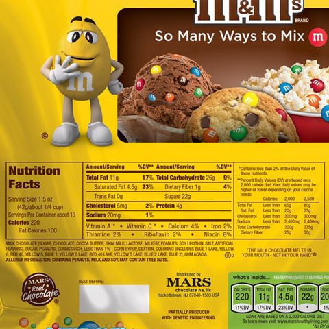 M&Ms Peanut Milk Chocolate Candies, Family Size, 18.8 oz.