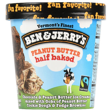 Ben & Jerry's Peanut Butter Half Baked Ice Cream 16 oz