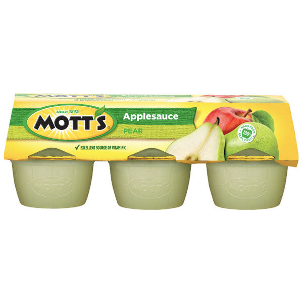 Mott's Applesauce Pear, 4 oz Cups, 6 Ct - Water Butlers