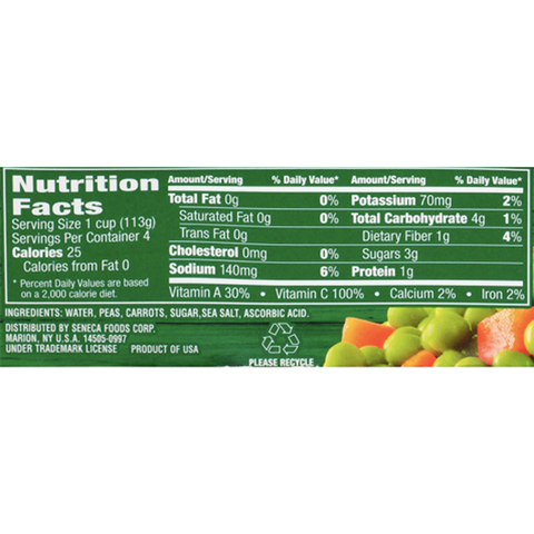 Libby's microwavable vegetables, Peas & Carrots, 4Ct - Water Butlers