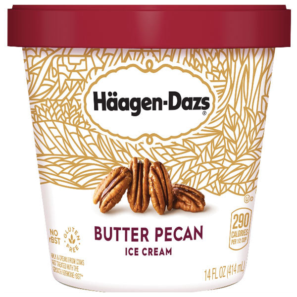 Haagen Dazs Ice Cream, Butter Pecan, 14 fl. oz. Cup