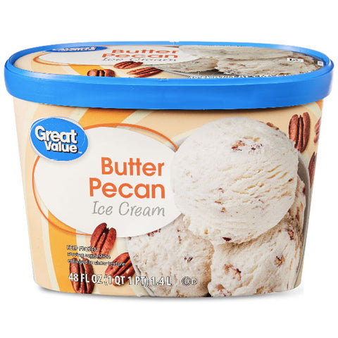 Great Value Butter Pecan Ice Cream, 48 fl oz