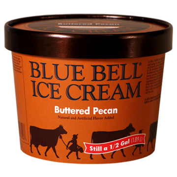Blue Bell Buttered Pecan Ice Cream, 0.5 gal
