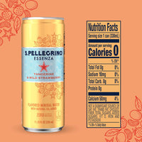 S. Pellegrino Tangerine & Wild Strawberry Sparkling Mineral Water, 11.15 oz. Cans, 8 Count