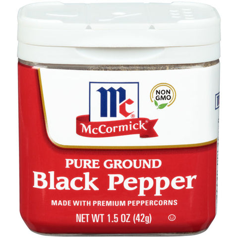 McCormick Pure Ground Black Pepper, Classic Size, 1.5 oz