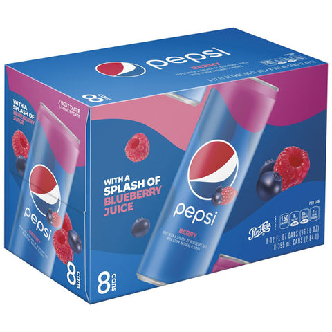 Pepsi Soda, Berry, 12 Fl Oz, 8 Count