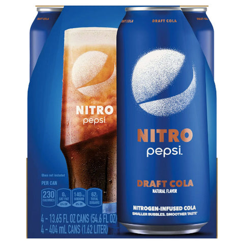 Nitro Pepsi Draft Cola 13.65 fl oz, 4 Count