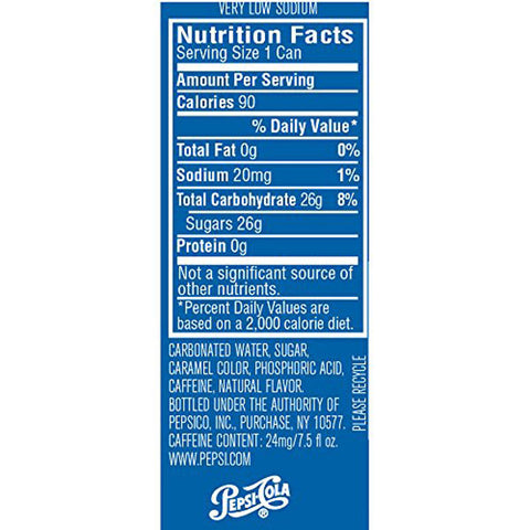 Pepsi Real Sugar Mini Soda Cans, 7.5 Fl. Oz., 6 Count