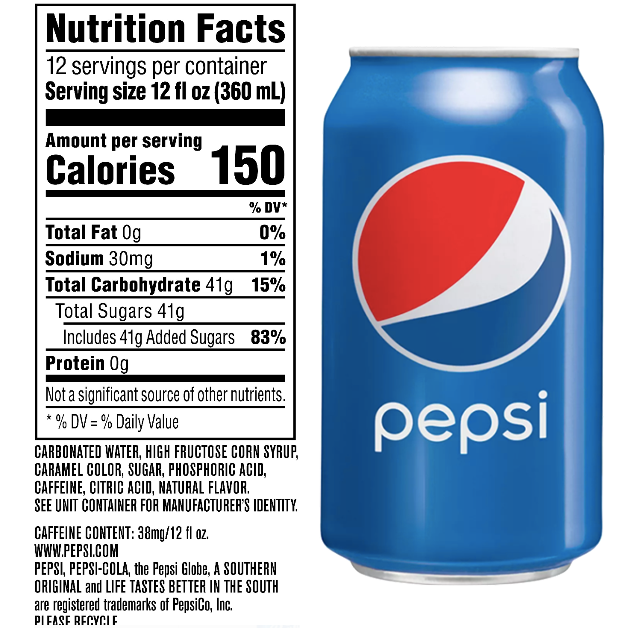 Pepsi Regular Soda 12 fl oz, 24 Pack