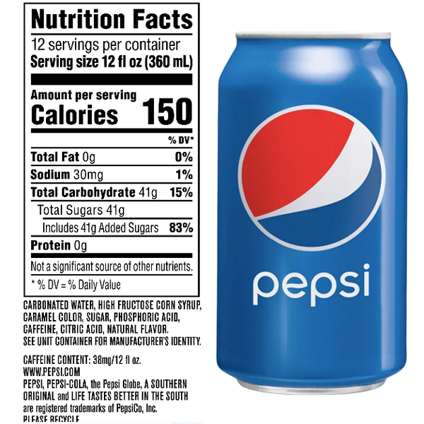 Pepsi Regular 12 fl oz, 12 Pack - Water Butlers