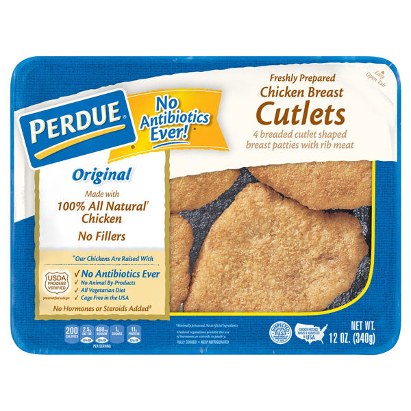 Perdue Refrigerated Breaded Chicken Breast Cutlets 12 Oz Perdue Refrigerated Breaded Chicken Breast Cutlets 12 Oz