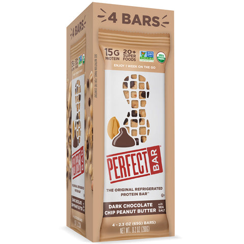 Perfect Bar, Dark Chocolate Chip Peanut Butter Protein Bar, 15g Protein, 4 Ct