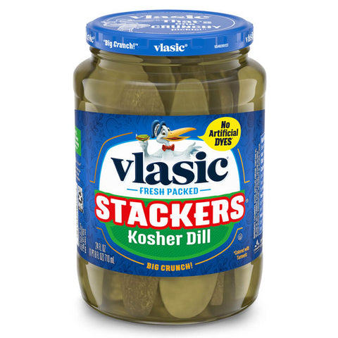 Vlasic Dill Pickle Sandwich Stackers, Kosher Dill Pickles, 24 oz