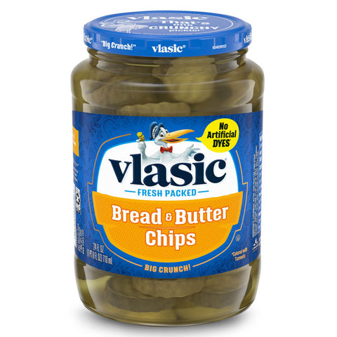 Vlasic Bread and Butter Pickles, Sweet Pickle Chips, 24 oz