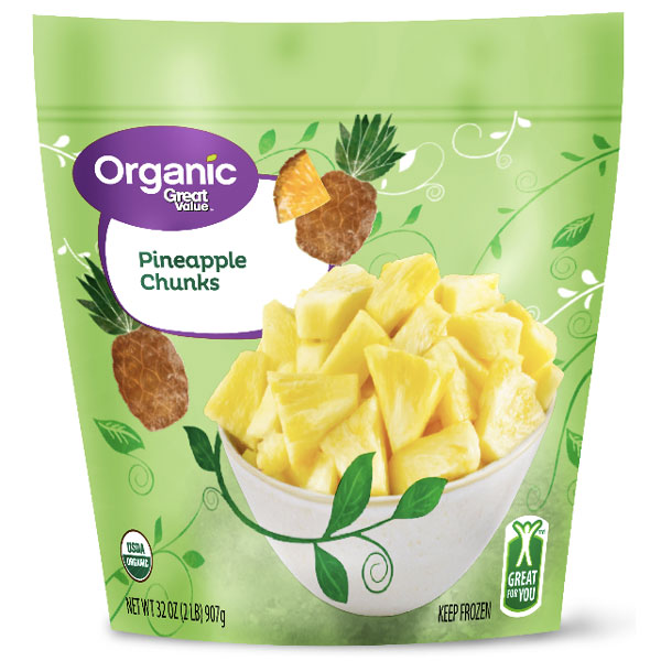 Great Value Organic Pineapple Chunks, 32 oz - Water Butlers