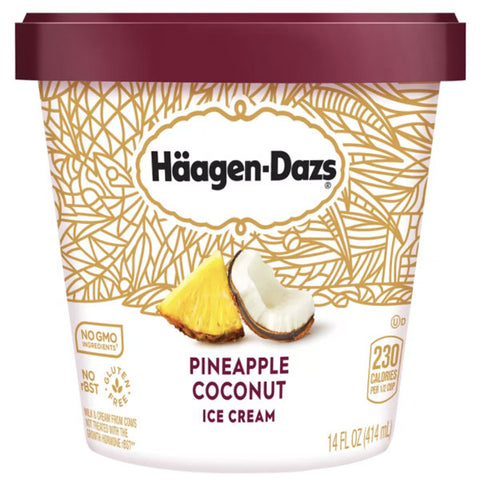 Haagen Dazs Ice Cream, Pineapple Coconut, 14 fl. oz. Cup