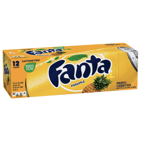 Fanta Cans Pineapple 12fl oz, 12 Ct - Water Butlers