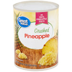 Great Value Canned Crushed Pineapple in 100% Pineapple Juice, 20 oz