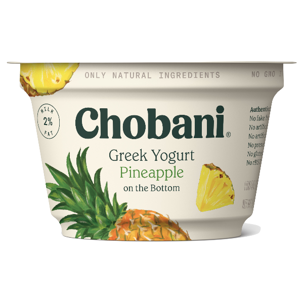 Chobani Greek Yogurt, Pineapple, 5.3oz - Water Butlers